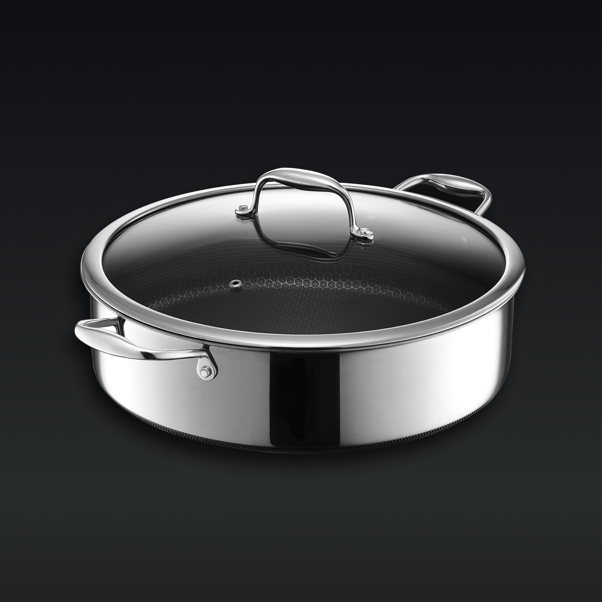 Hybrid Deep Sauté Pan/Chicken Fryer with Lid, 7-Qt
