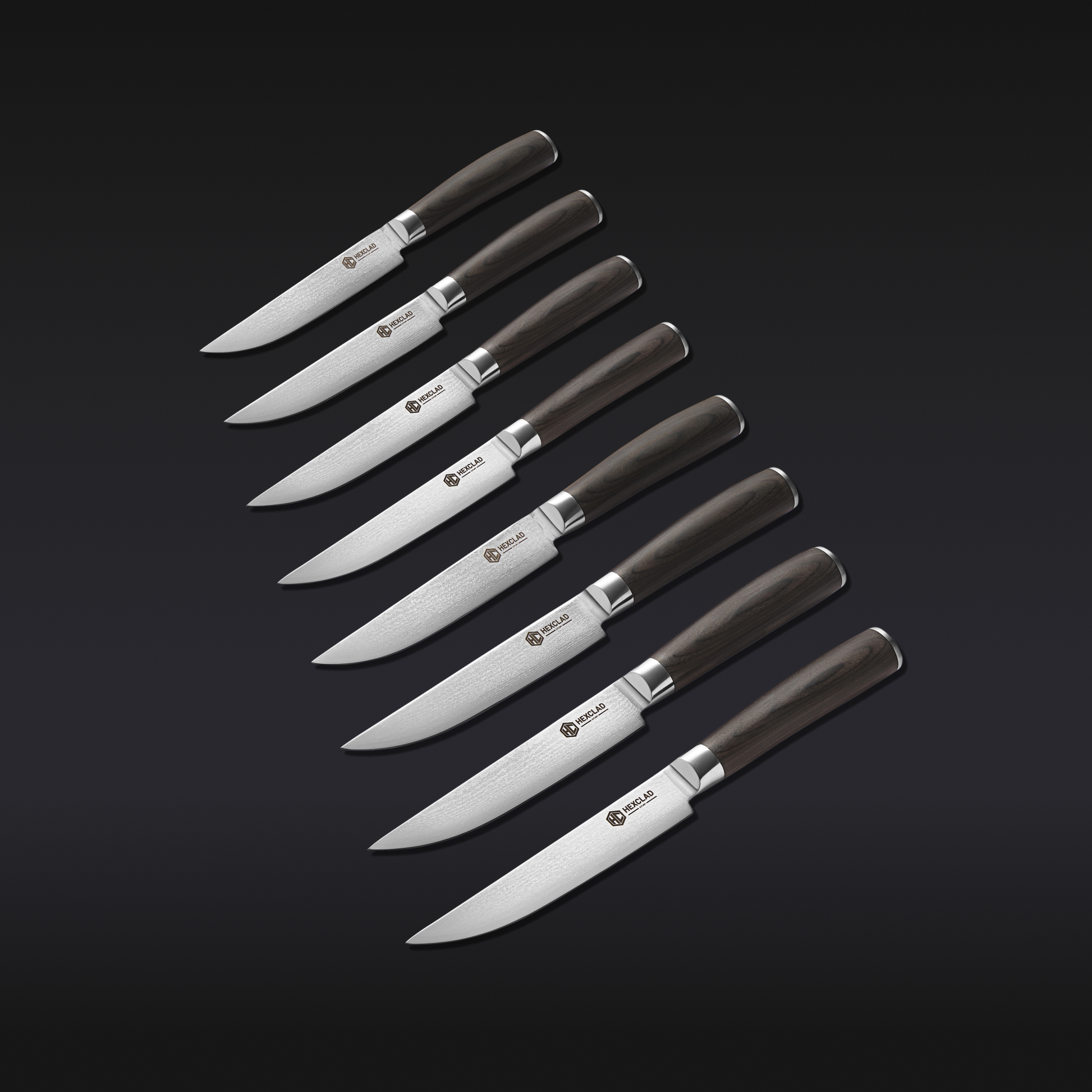 Damascus Steel Steak Knife Set, 8-pc (Espresso)