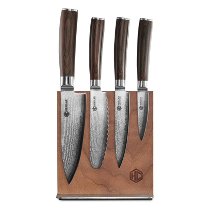 Damascus Steel Studio Knife Set, 5-pc (Espresso)