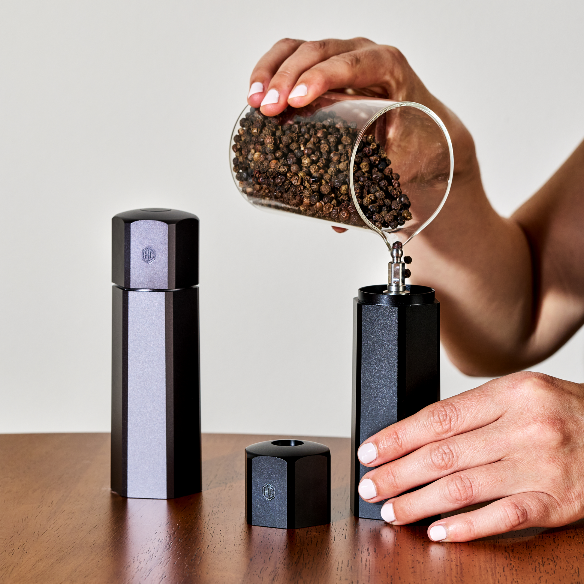 HexMill Tabletop Salt & Pepper Grinder Set